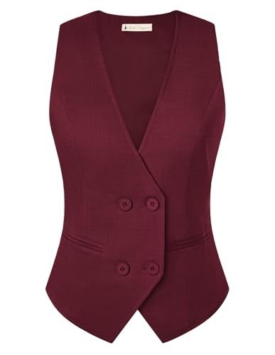 Burgundy Double-Breasted Waistcoat