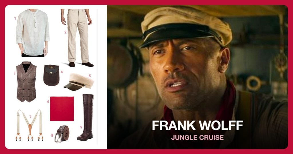 Brown Shirt, Light Brown Pants, Brown Vest and Brown Leather Pouch beside Frank Wolff