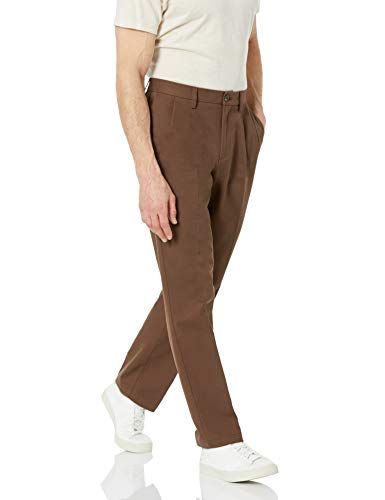 Brown Pleated Chinos