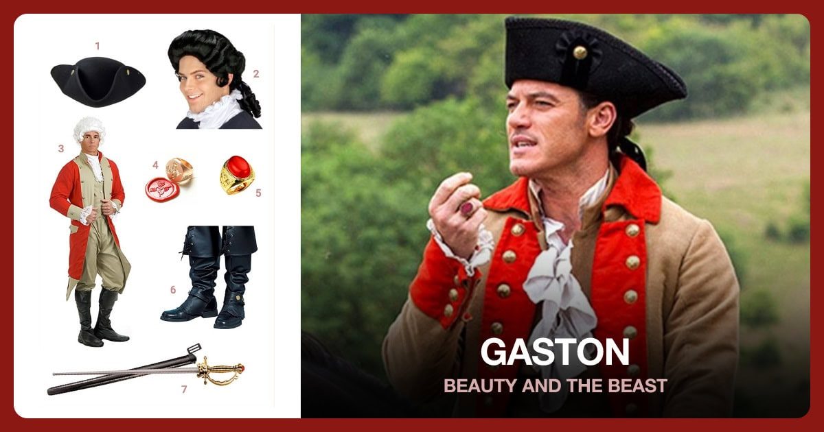 Gaston costume outfit and accessories