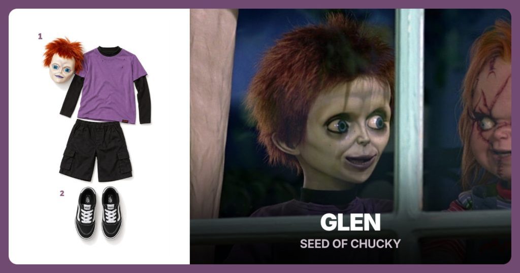 Glen Costume Set and Black and White Sneakers beside Glen