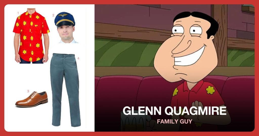 Men’s Pilot Hat, Men’s Pilot Hat, Men’s Oxfords Formal Dress Shoes and Men’s Work Pants beside Glenn Quagmire