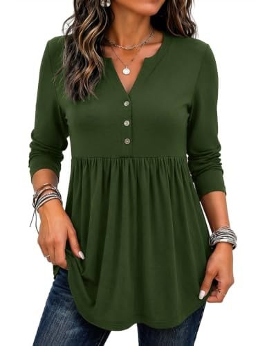 Army Green Henley Tunic