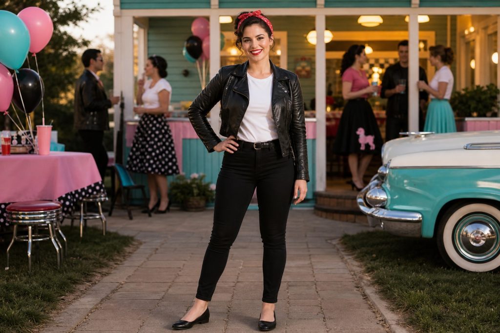 Black Jeans Greaser costume outfit