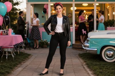 Black Jeans Greaser costume outfit
