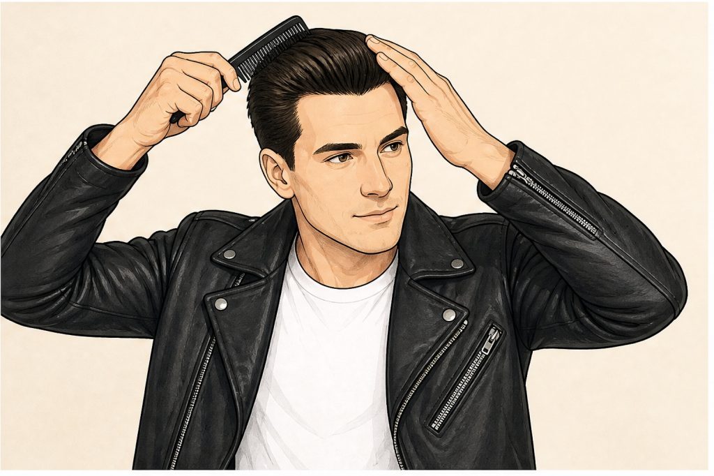 Comb hair back neatly