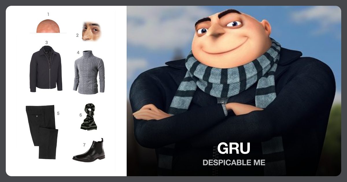 Gru costume outfit and accessories