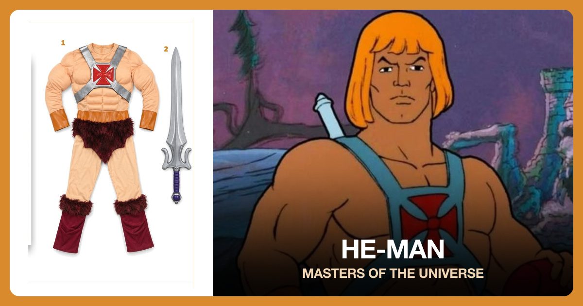 He-Man costume outfit and accessories