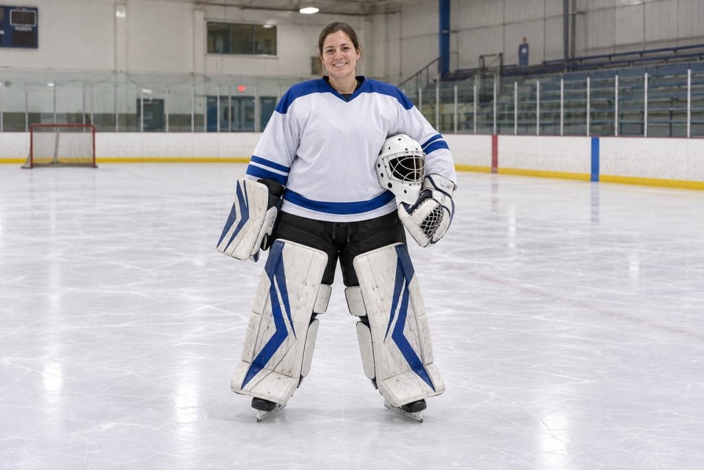 White-and-Blue Goalie hockey costume outfit