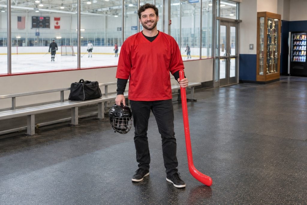 Red Party Player hockey costume outfit