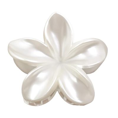 White Plumeria Hair Clip