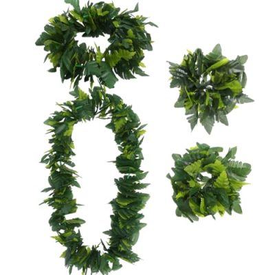 Green Leaf Lei & Wristlet Set