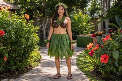 Leaf Skirt & Coconut Top costume outfit