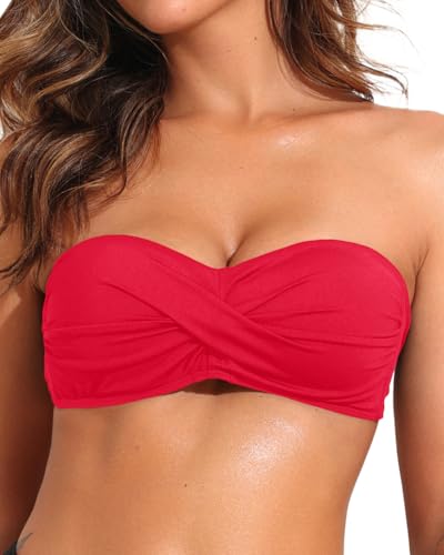Red Twist Bandeau Top