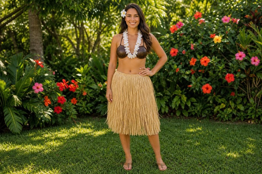 Raffia Skirt & Coconut Top costume outfit