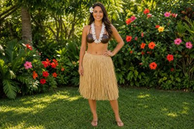 Raffia Skirt & Coconut Top costume outfit