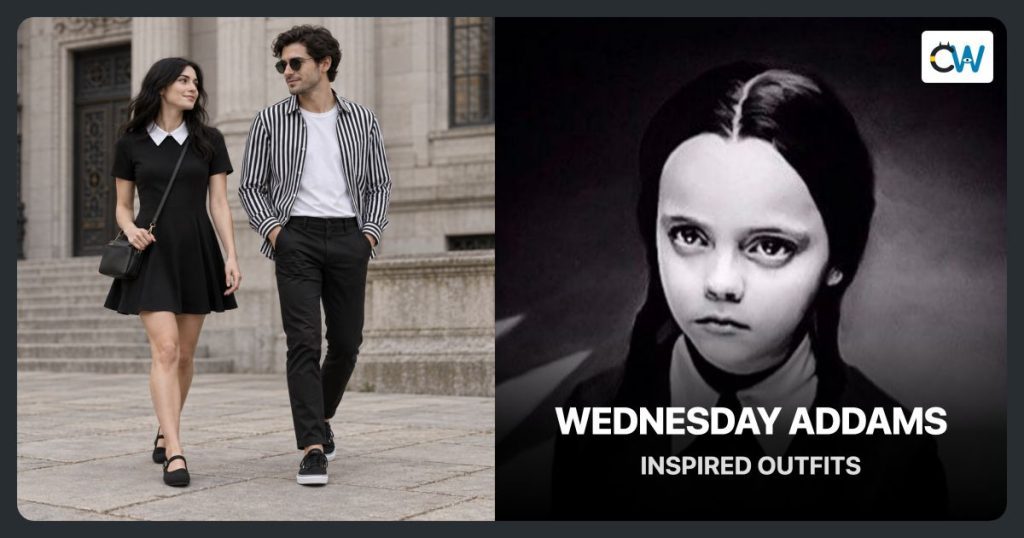Wednesday Addams-inspired black and charcoal everyday outfits