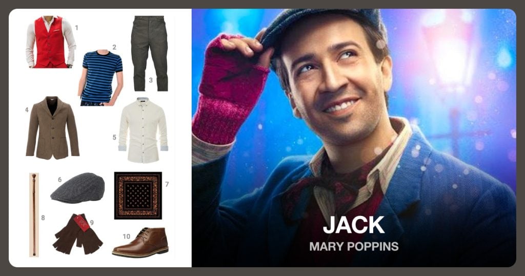 Red Vest, Blue Striped Shirt, Cotton Striped Trousers and Corduroy Pinstripe Blazer beside Jack