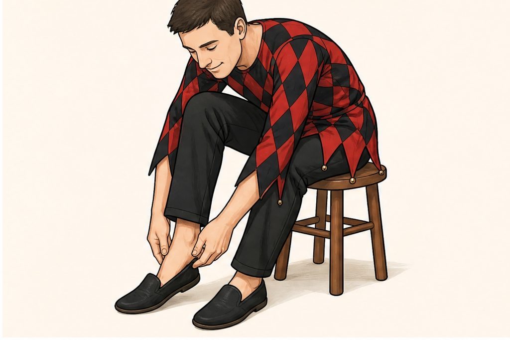 Step into black slip-on shoes