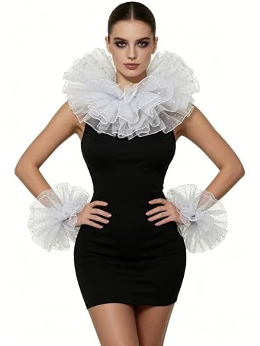 White Ruffle Collar Set