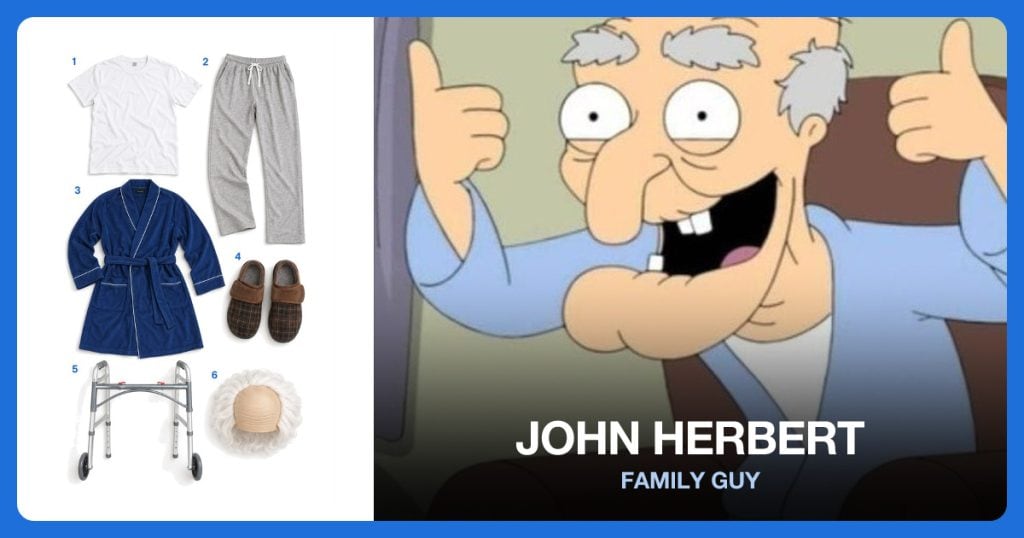 White Heavyweight T-Shirt, Light Grey Sleep Pants, Blue Woven Robe and Brown Terry Slippers beside John Herbert