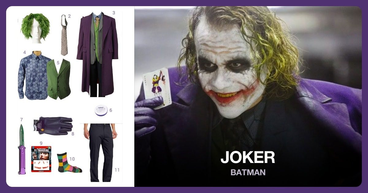 the Joker costume outfit and accessories