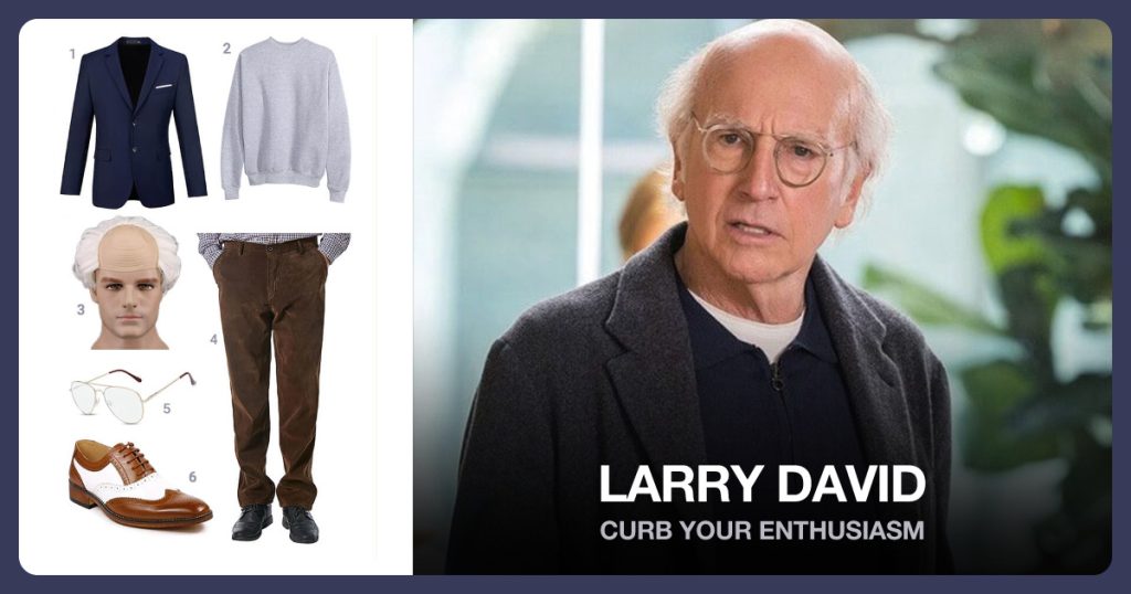 Navy Blue Suit Jacket, Light Gray Sweatshirt and Navy Blue Men’s Long-Sleeve Fleece Cardigan beside Larry David