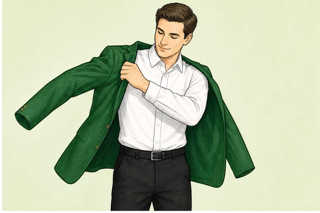 slip on green blazer