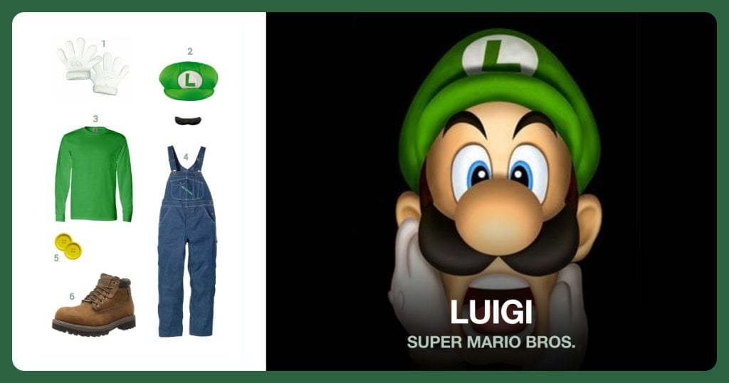 Luigi costume clothing and accessories