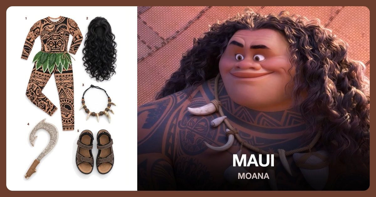 Maui costume outfit and accessories
