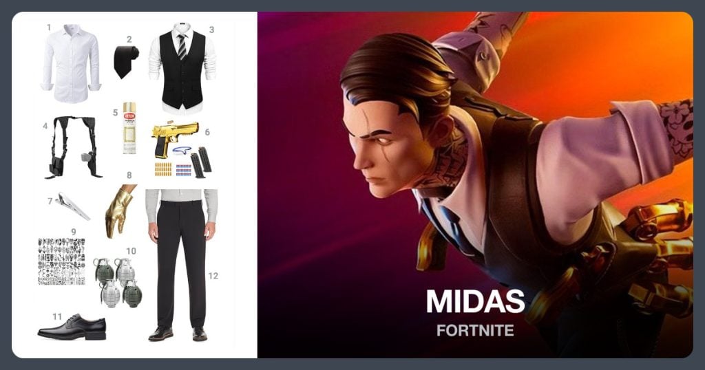 Midas costume outfit and accessories