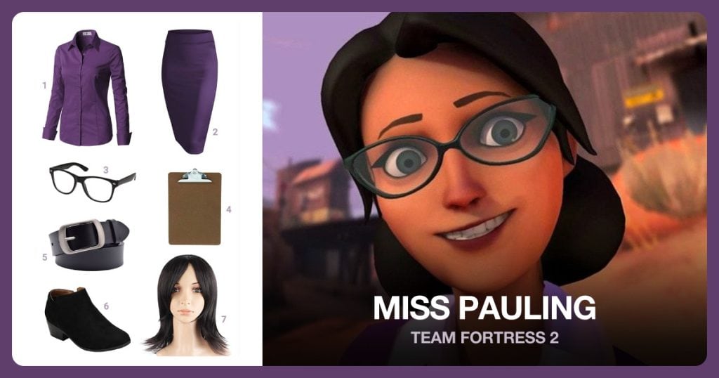 Long Sleeve Shirt, Pencil Skirt, Clipboard and Eye Glasses beside Miss Pauling