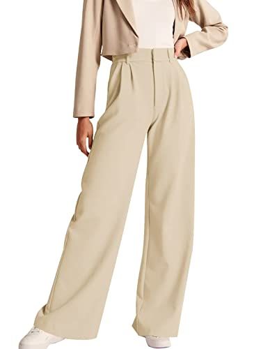 Beige Straight-Leg Trousers
