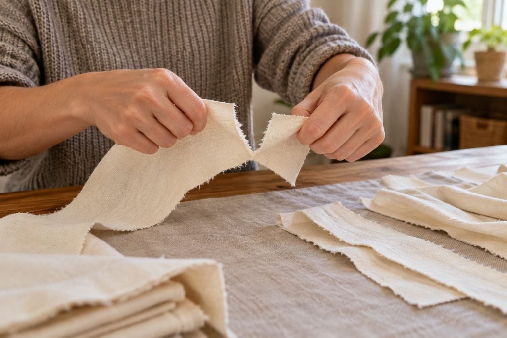 Prepare short, uneven strips