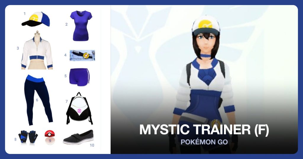 Pokemon GO Hat, Lightweight Basic Crewneck, Pokemon Go Trainer White Hoodie and Pokemon GO Belt and Buckle beside Mystic Trainer (F)