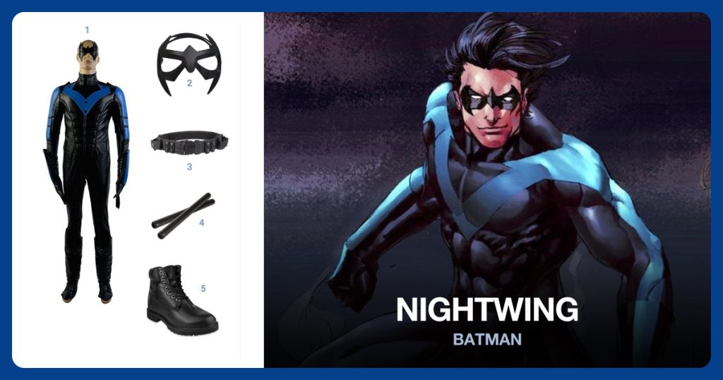 Nightwing costume clothing and accessories