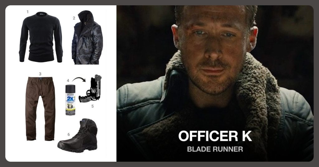 Pullover Knitted Thick Sweater, Shearling Leather Long Coat and Straight-Fit Flat-Front Pants beside Officer K