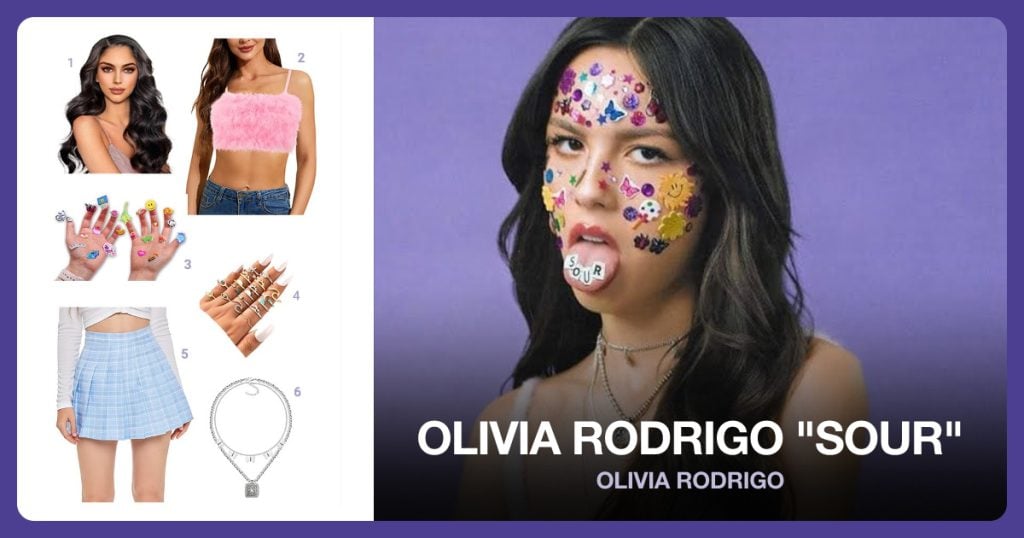 Olivia Rodrigo "Sour" Costume Guide outfit and accessories