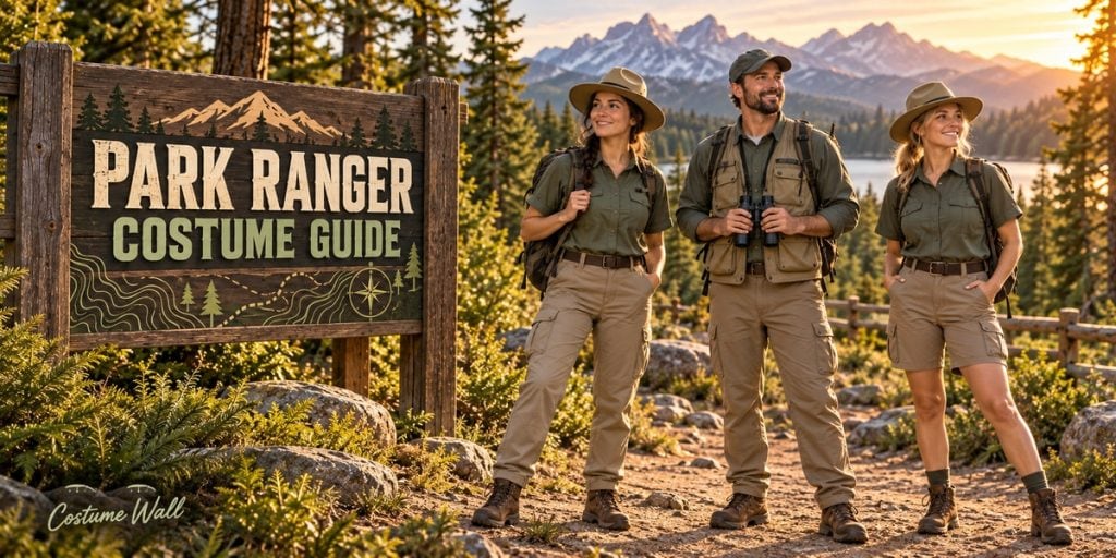 Green Short-Sleeve Shirt, Green Long-Sleeve Shirt, Olive Utility Vest and Khaki Cargo Pants beside Park Ranger