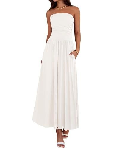 White Strapless Maxi Dress