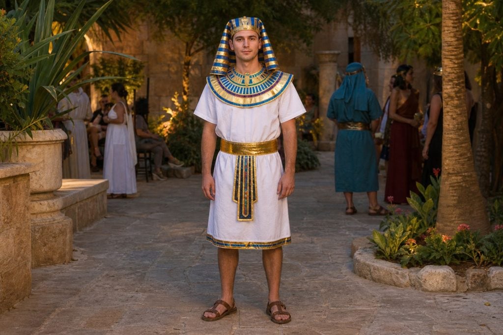 White Tunic Pharaoh costume outfit