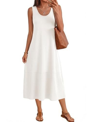 White Sleeveless Midi Dress