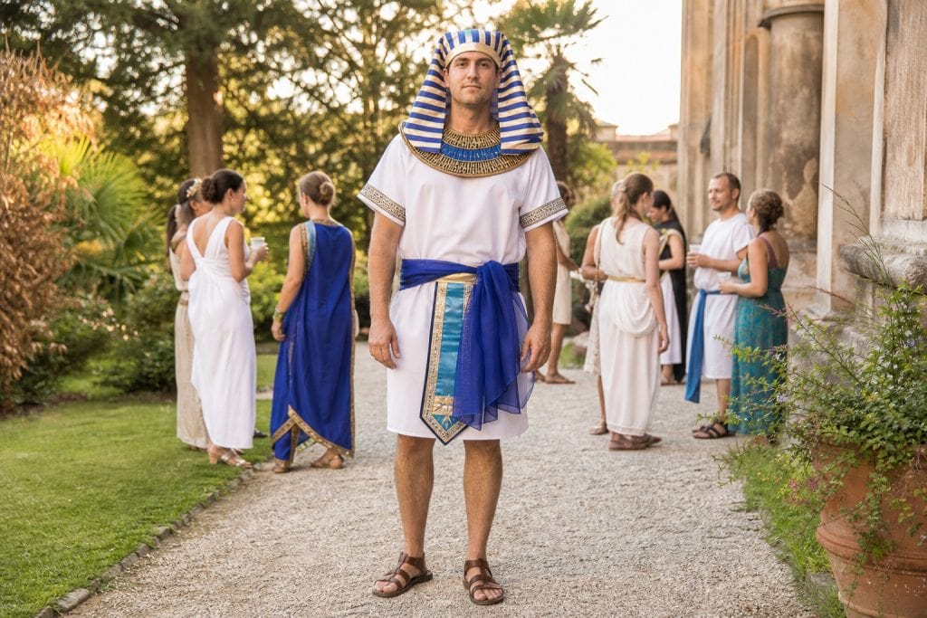 Blue Sash Pharaoh costume outfit