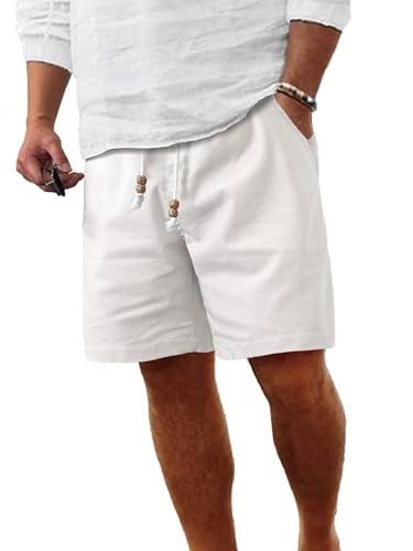 White Linen Shorts