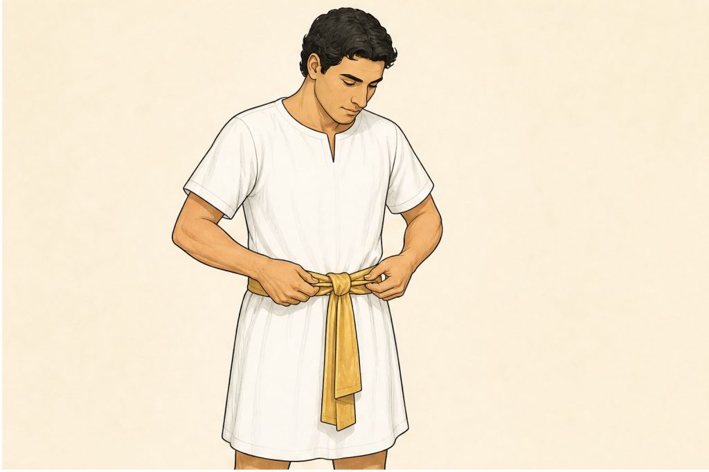 Tie gold waist sash