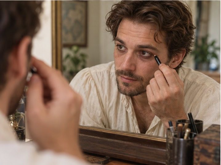 Adding subtle pirate eye makeup