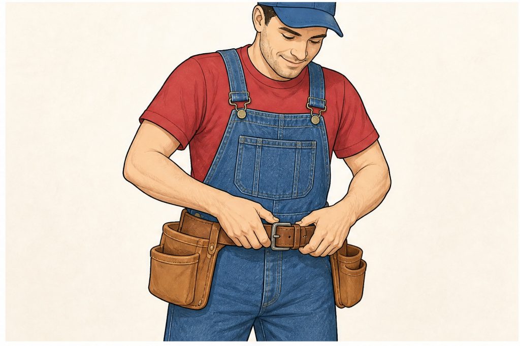 Fasten empty tool pouch