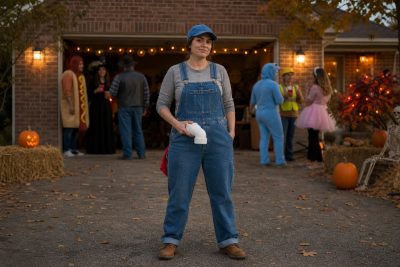 Denim Overalls Helper costume outfit
