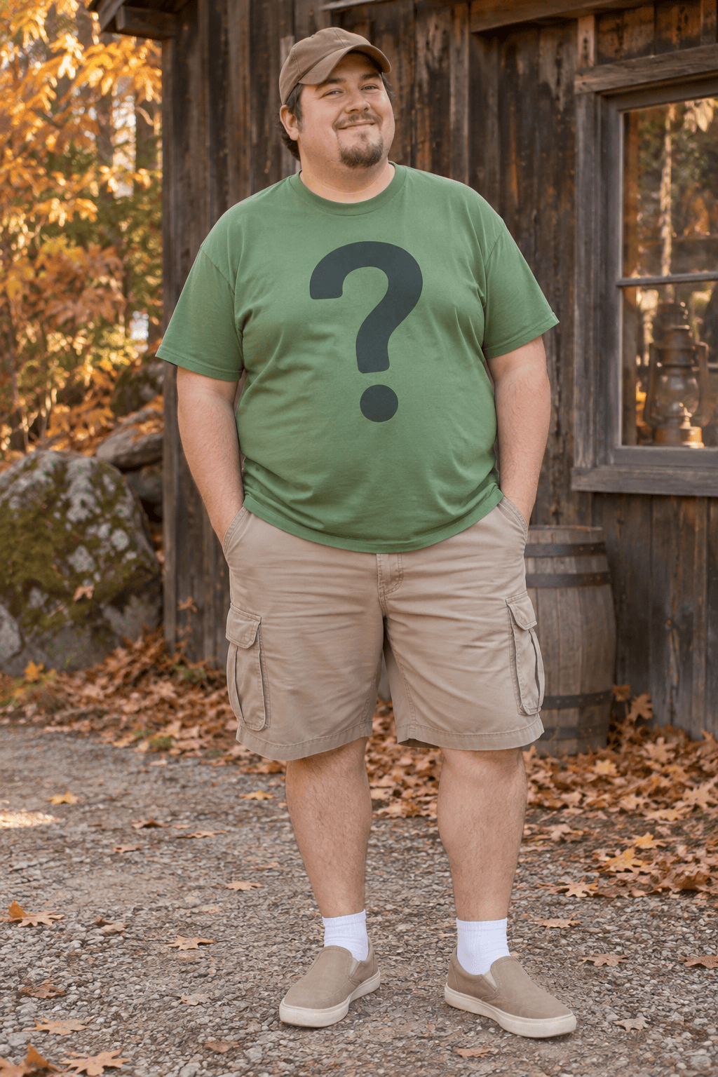 Man wearing a Soos Ramirez inspired costume