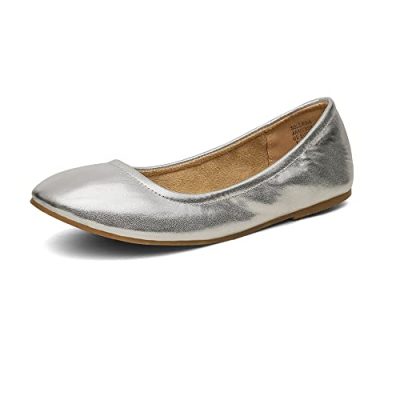 Silver Ballet Flats